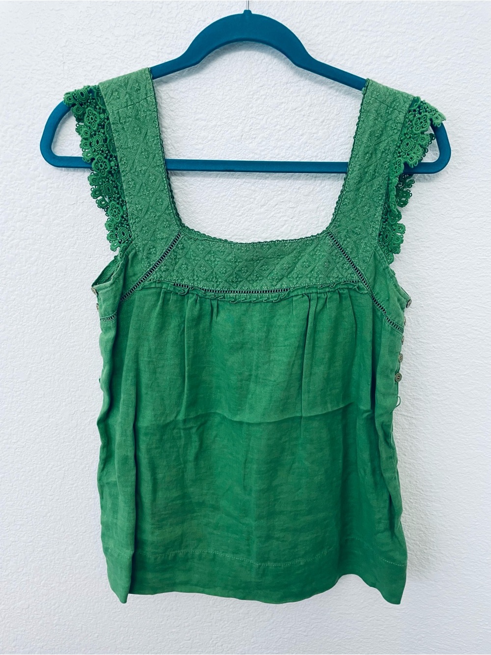 Juicy Couture Emerald Green Lace-Trim tank top